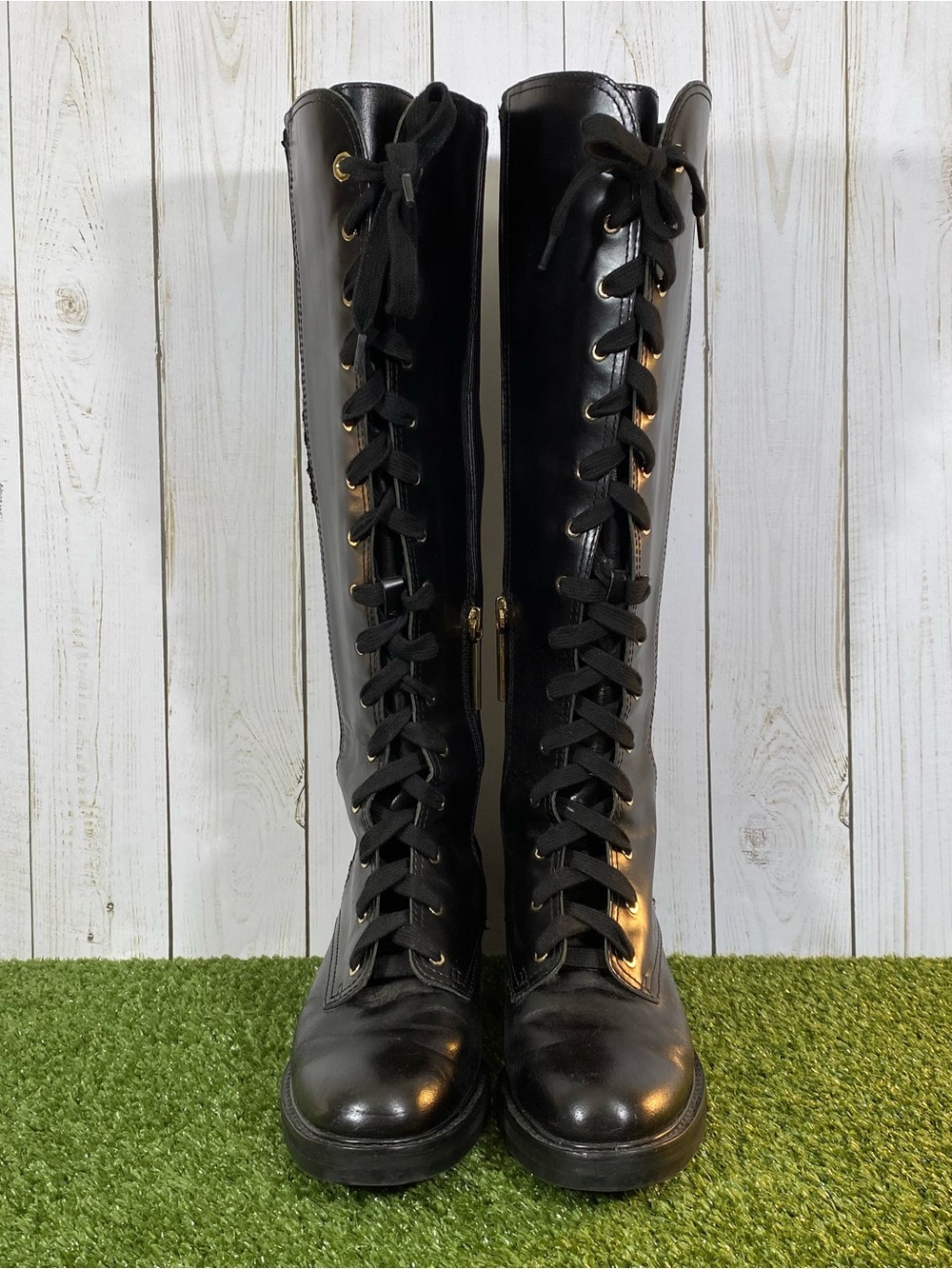Louise et Cie Voshell Vince Camuto Combat Boots Black Leather Riding Women SZ 7